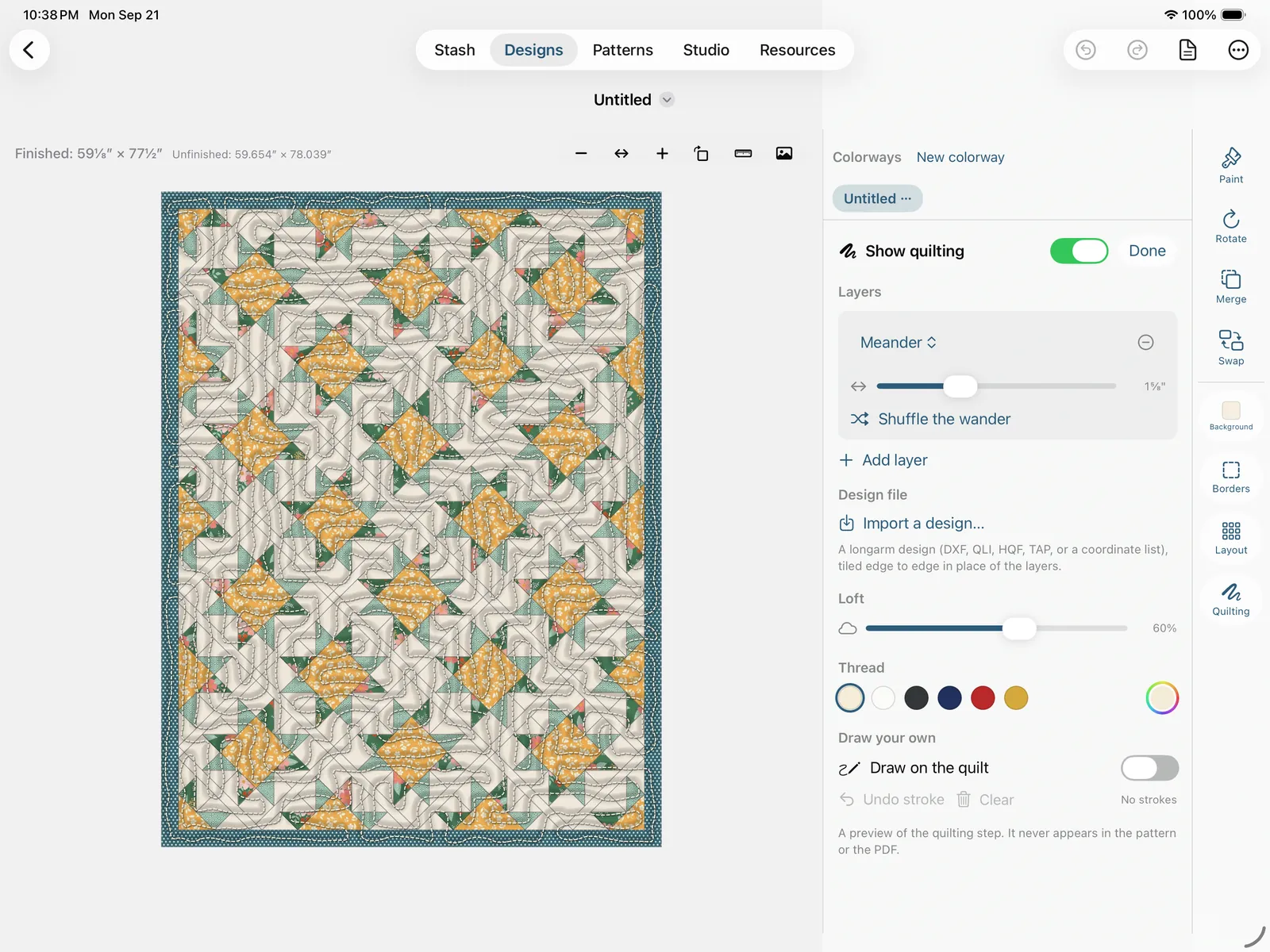Show quilting on