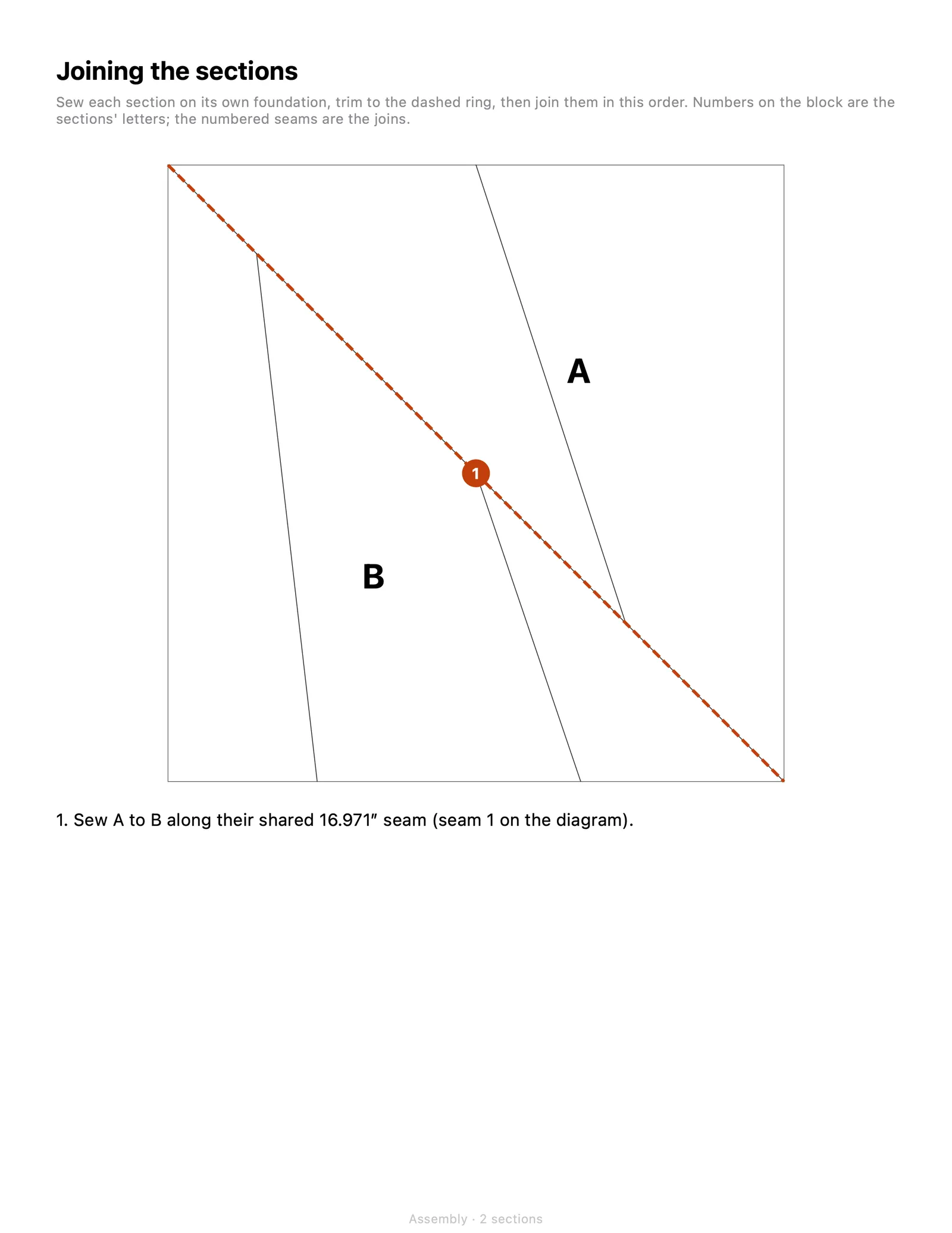 The exported PDF's assembly page