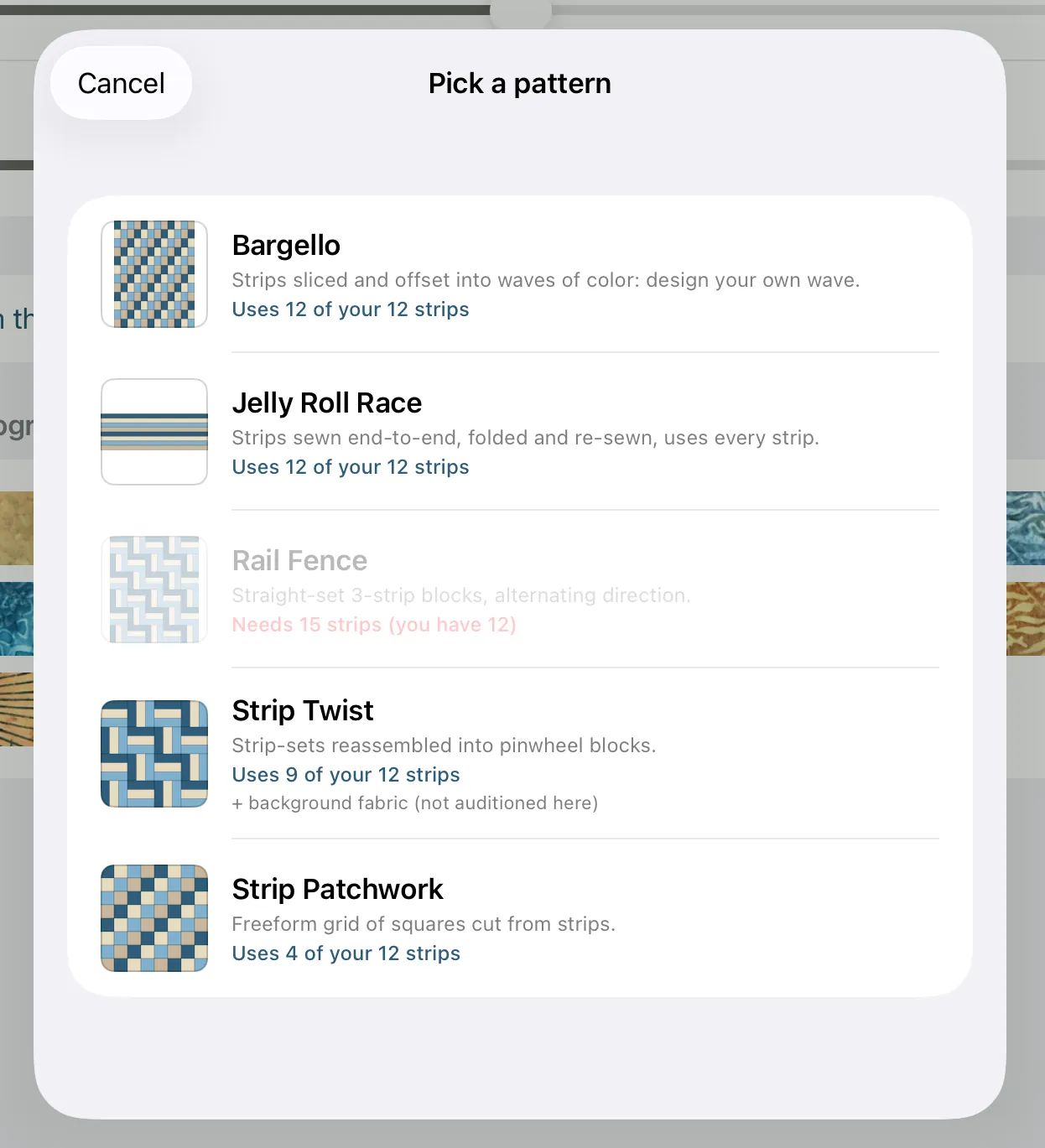 The jelly-roll pattern picker