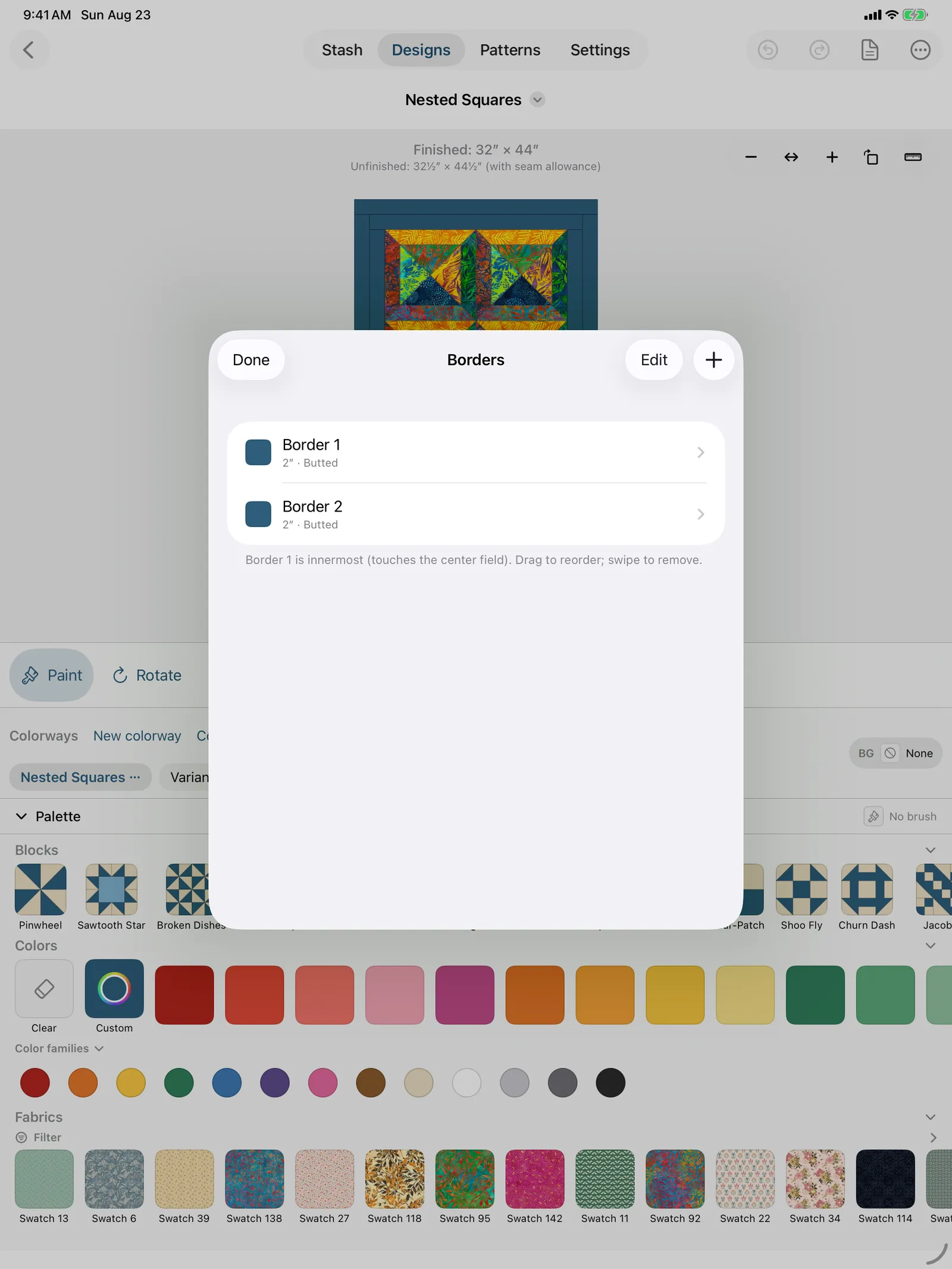 The Borders sheet