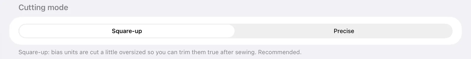 The Cutting mode picker