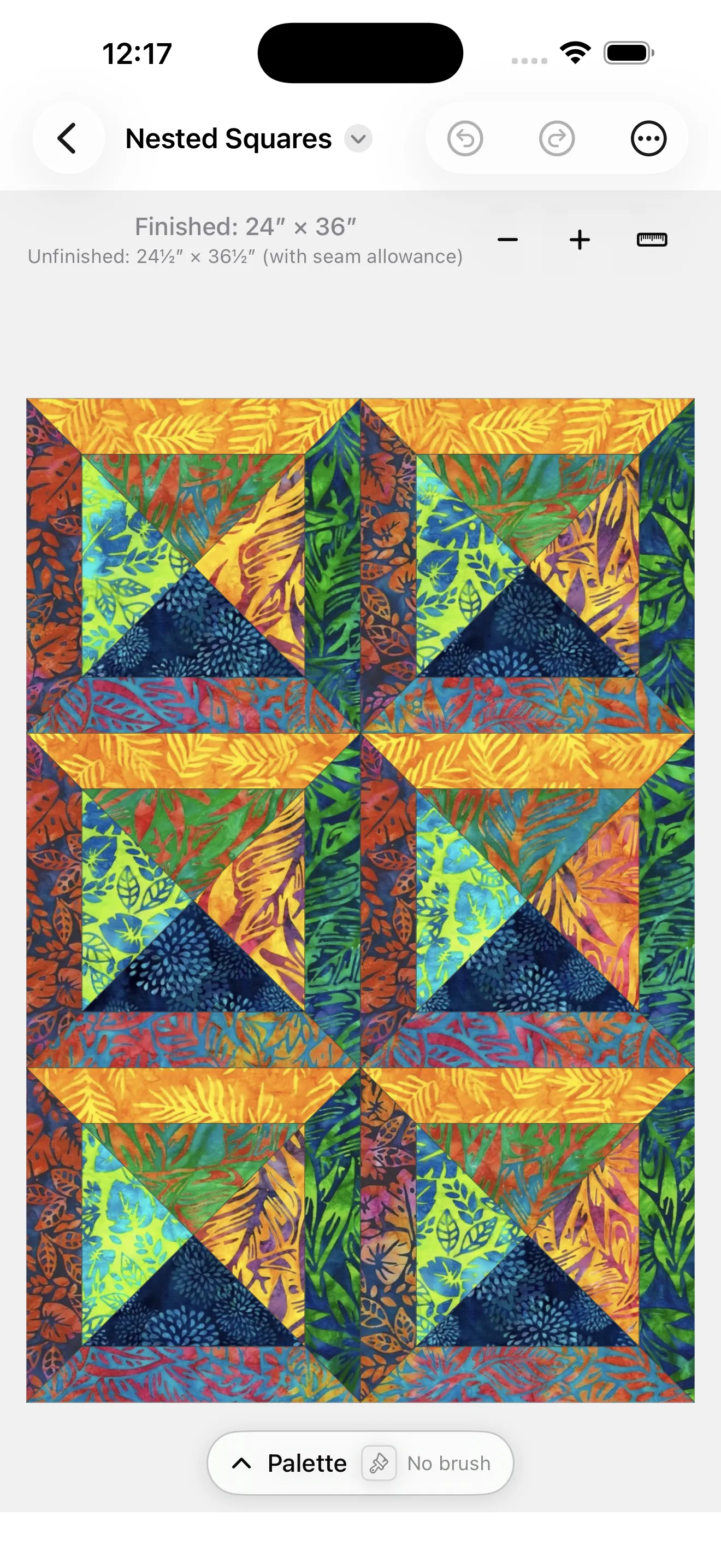The palette dragged away on a phone